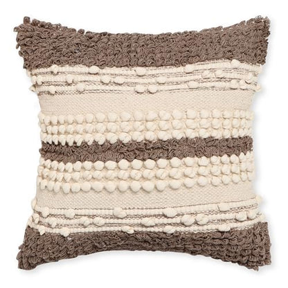 · REDEARTH · Boho Textured Handwoven Throw Pillow Cases - Boho Glam Taupe - color: Boho Glam Taupe, size: 18" x 18" (Pack of 2)