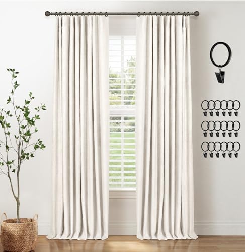 INOVADAY 100% Black Out Curtain 80 Inch Long Blackout Curtains for Bedroom - color: Beige, size: 50"W x 80"L (Pack of 2)