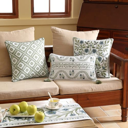 ISAENNE Designer Printed Rectangle Throw Pillow Cover,Set of 2,20"x12" - color: Mosella D, size: 20" x 12" (Pack of 2)