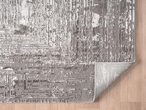 5x7 Gray Modern Abstract Area Rug for Living Room - color: 1001 - Gray, size: 5' x 7' (Rectangular)