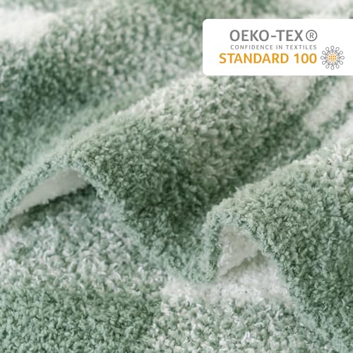 Battilo Green Checkered Blanket, Plaid Sage Green Throw for Couch, 50"x60" - color: Sage