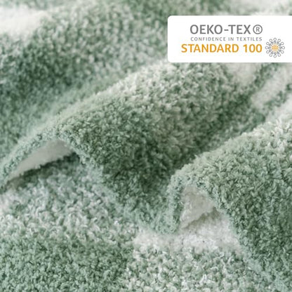 Battilo Green Checkered Blanket, Plaid Sage Green Throw for Couch, 50"x60" - color: Sage