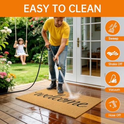 Front Door Mat Outside Non-Slip Welcome Doormat (Welcome, 17x29 in) - color: Welcome