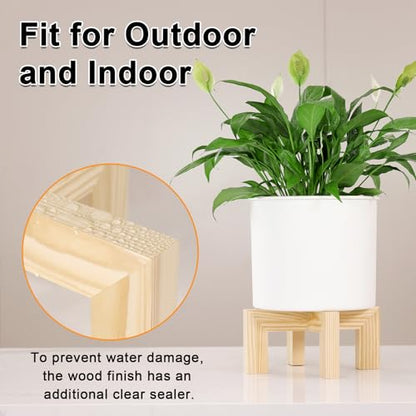 Vigordream Plant Stand, Indoor/Outdoor Wood Plant Holder, Single Flower Pot Stand, Sturdy Planter Stands, Fit 5-9 Inch Pots - size: Fit 5-9inch pots
