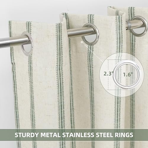 DriftAway Farmhouse Stripe Blackout Curtains, Grommet, W52xL54, Loden Green - color: G Loden Green Stripe, size: 52"W x 54"L (Pack of 2)