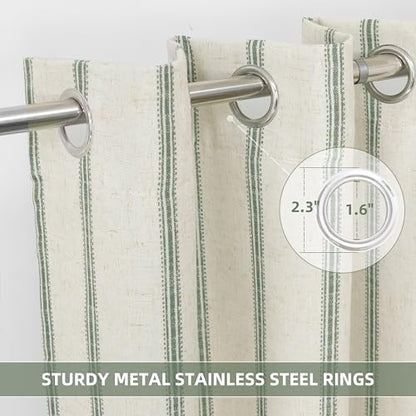 DriftAway Farmhouse Stripe Blackout Curtains, Grommet, W52xL54, Loden Green - color: G Loden Green Stripe, size: 52"W x 54"L (Pack of 2)