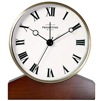 Presentime Mozart Mantel Alarm Clock - color: Morning Gold Finish, size: 6*5.5 inch