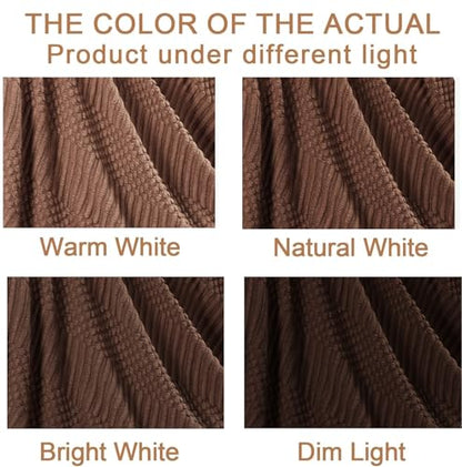 Blagic Soft Knitted Throw Blanket for Couch and Bed,Brown,50"x60" - color: Brown, size: 50 × 60 in