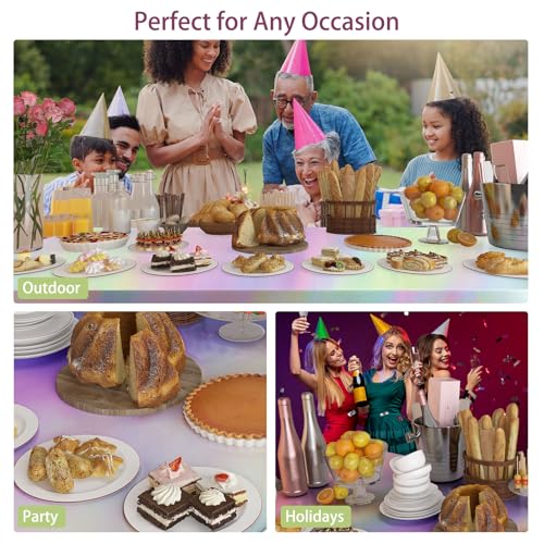 4 Pack Iridescent Plastic Tablecloths Disposable Tablet Cover 54 x 108 In