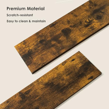 DINZI LVJ Long Wall Shelves, 31.5" Wall Mounted Shelves with Metal Brackets - color: Rustic Brown, size: 31.5 Inch