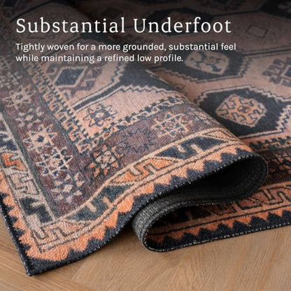 Indiclay 10’ x 14’ Faded Clay & Pink Area Rug, Persian-inspired design - size: 10' x 14' (Rectangular)