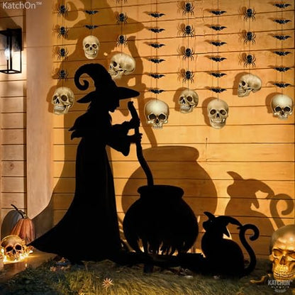 KatchOn Glitter Skull Garland for Halloween, Pack of 8