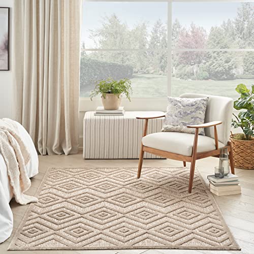 Nourison Home Versatile Natural Beige 4' x 6' Area Rug - Easy Clean, Non Shedding, Bed Room, Living Room, Dining Room, Kitchen (4' x 6') - color: Natural Beige, size: 4' x 6' (Rectangular)
