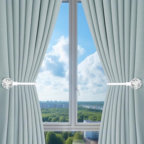 Groleca U Shaped Metal Curtain Holdbacks, Curtain Tiebacks, 2 Pack, White - color: White