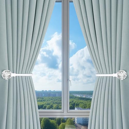 Groleca U Shaped Metal Curtain Holdbacks, Curtain Tiebacks, 2 Pack, White - color: White