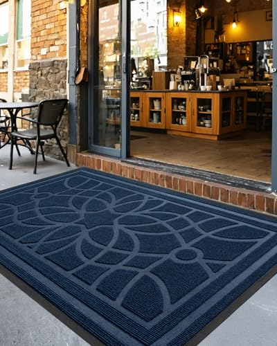 DEXI Front Door Mat Outside Entrance 4x6, Heavy Duty Non Slip, Blue - color: Blue, size: 48" X 72" (Rectangular)