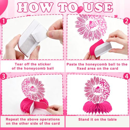 10Pcs Breast Cancer Awareness Honeycomb Centerpieces for Table - style: Breast Cancer Awareness Style