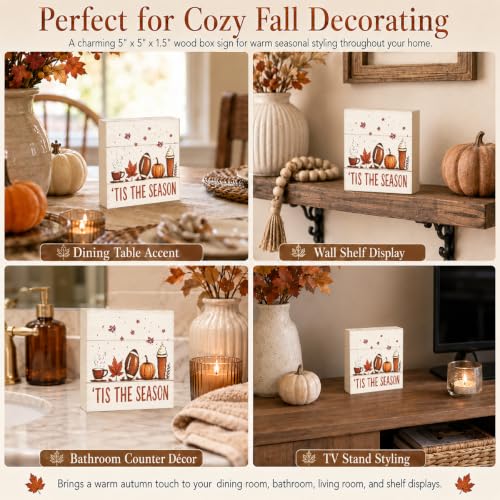 Minimal Pumpkin Fall Decor Sign | Tis The Season Line Art Wall - color: FALL18