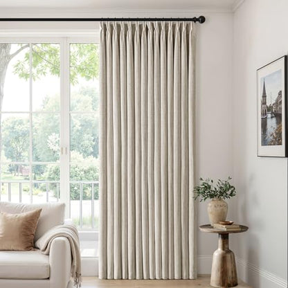 MIULEE Pinch Pleated Linen Curtains 40x90 Inch Burlywood Birch 4 Panels Set - color: Burlywood Birch, size: 40"W x 90"L (Pack of 4)