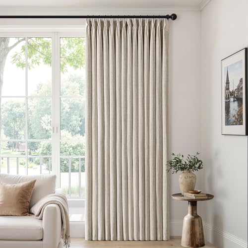 MIULEE Pinch Pleated Linen Curtains 40x84 Inch Burlywood Birch 4 Panels Set - color: Burlywood Birch, size: 40"W x 84"L (Pack of 4)