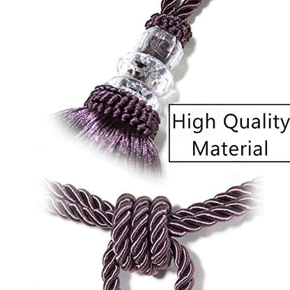BEL AVENIR 2 Pack Curtain Tiebacks Hand-Woven Holdbacks Tassels Tiebacks - color: Purple, size: 2 Pack