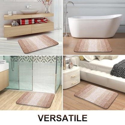 OLANLY Small Bathroom Rugs 24x16, Extra Soft Absorbent Microfiber Bath Rugs - color: Beige, size: 24" X 16"