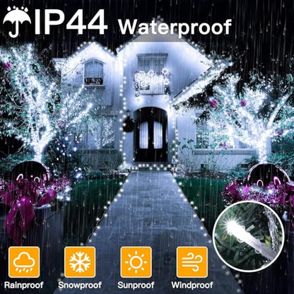 Ollny Christmas Lights Outdoor Cool White, 1000LED 328FT with Remote - color: Cool White, size: 1000 LEDs