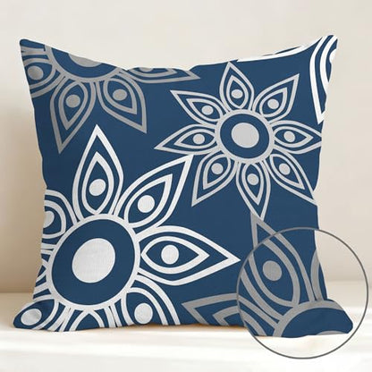 Hexagram Throw Pillow Covers 18x18, Navy Blue Outdoor Pillow Covers - color: Navyblue, size: 18" x 18" (Pack of 4)