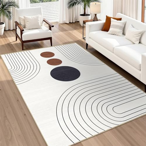 Area Rug 5x7 Boho Modern Geometric Abstract Rug Living Room Washable Ivory - color: Ivory, size: 7' x 5' (Rectangular)