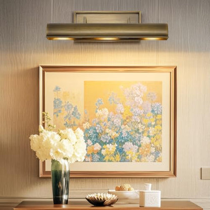 Art Picture Wall Sconce,Linear Artwork Display Wall Lights - color: Antique Brass, size: 18"-3 Bulbs