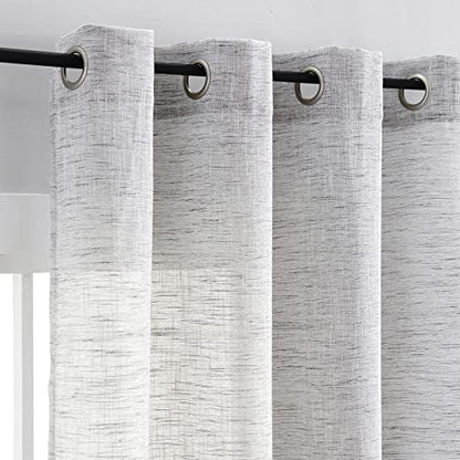 Grey Semi Sheer Curtains for Bedroom Living Room 52x63inch Grommet Top 2pk - color: Soft Grey - Grommet Top, size: 52"W x 63"L (Pack of 2)