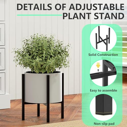 Urban Deco 1PK Adjustable Metal Plant Stand, Fits 8-14 Inch Pots, Black - size: 8-14inch 1PK