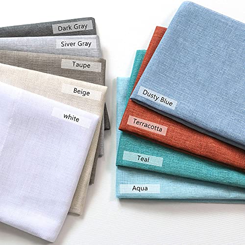KOUFALL Navy Blue Valances for Windows,Sheer Linen Look Valance Curtains for Kitchen Bathroom,Dark Blue - color: Navy Blue