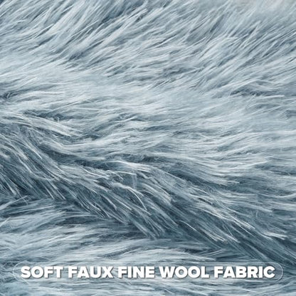 FUTEI Pack of 2 Faux Wool Throw Pillow Covers 18x18 Inch, Dusty Blue - color: Dusty Blue