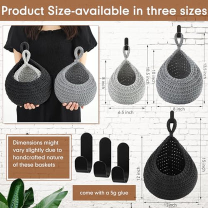 Honeydak 3 Hanging Baskets, Grey Mix, Classic Teardrop - color: Grey Mix, style: Classic Teardrop