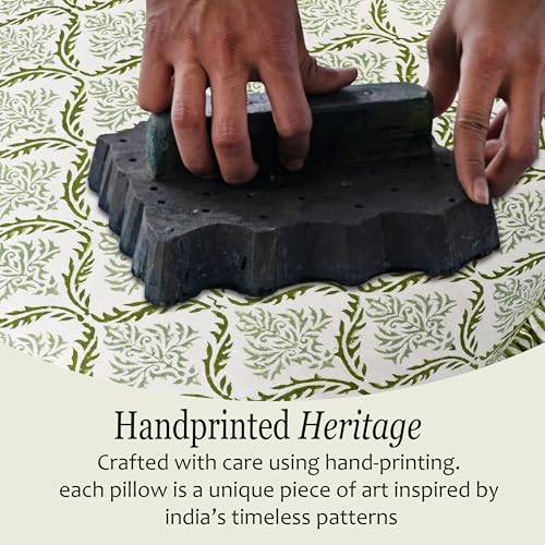 CPC Fern Regal Block Print Ruffle Sham Pillow Cover 12x20 Inch, Pack of 1 - color: Fern Regal, size: 20" x 12" (Pack of 1)