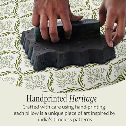 CPC Fern Regal Block Print Ruffle Sham Pillow Cover 12x20 Inch, Pack of 1 - color: Fern Regal, size: 20" x 12" (Pack of 1)