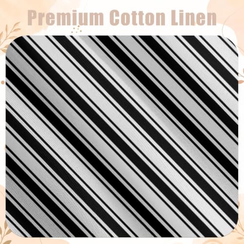 Emvency Valances for Windows Line Ruffle Hem, 2 Pack Striped 52x18 Inch, - color: Black