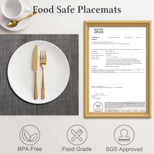 HOOMIL Placemats Set of 6, Heat Resistant, Dark Gray - color: Dark Gray, size: Set of 6