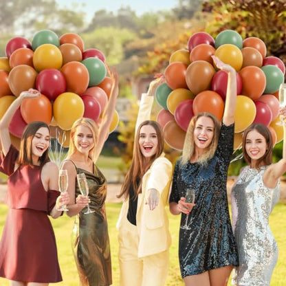 12inch Fall Balloons with Burgundy Brown Thanksgiving balloons - color: Burnt Orange Burgundy