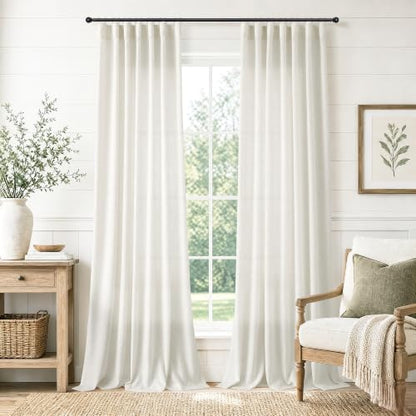 Jowels 천연 리넨 커튼 241.3cm(95인치) 길이 거실용 패널 2개 - color: 천연, size: 50"W x 95"L (Pack of 2)