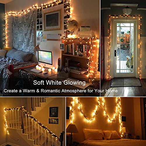 ODEETRONIC Clear Christmas String Lights, 69.6 ft 300 Count Incandescent - color: Warm White-Brown Wire, size: 300 Count Incandescent