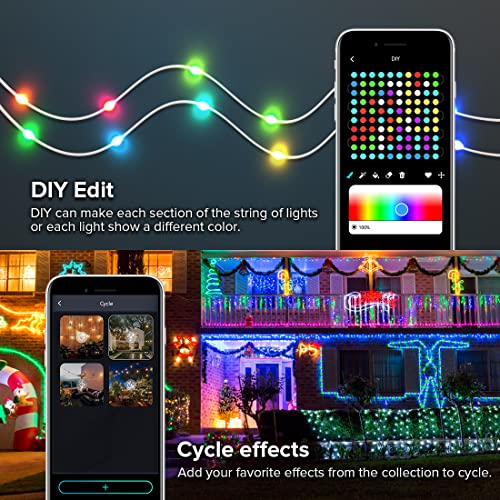 BTF-LIGHTING DC5V RGB IC WS2812B 6.5FT 20LED Fairy String Lights IP65 - color: Transparent wire, size: 6.6FT 20LED