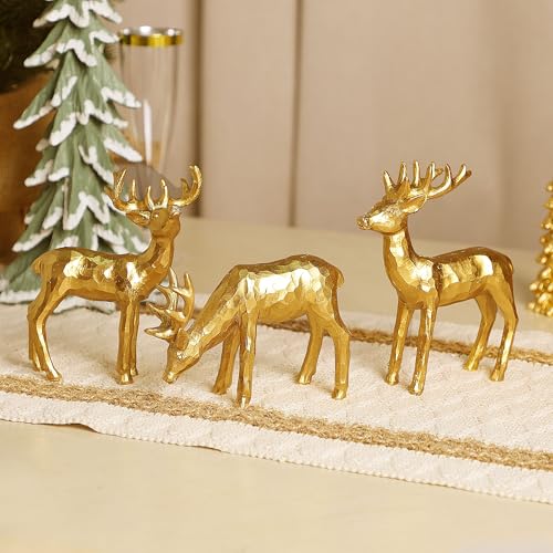 Lulu Home 3 PCS Christmas Tabletop Decorations, Resin Reindeer Peer - style: 3 Peers
