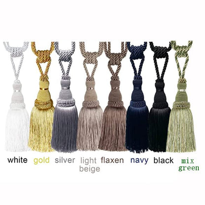 BEL AVENIR 2 Pack Curtain Tiebacks Tassel Drapery Tie-Backs Rope Holdbacks - color: Green, size: 2 Pack