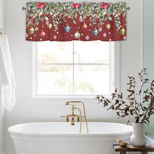Christmas Kitchen Curtains Valance for Windows 42x12 Inch - color: Christmas-sy-sd0792, size: 42"W x 12"L (Pack of 1)