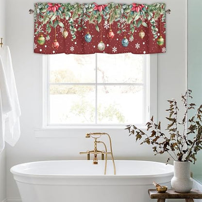 Christmas Kitchen Curtains Valance for Windows 42x12 Inch - color: Christmas-sy-sd0792, size: 42"W x 12"L (Pack of 1)