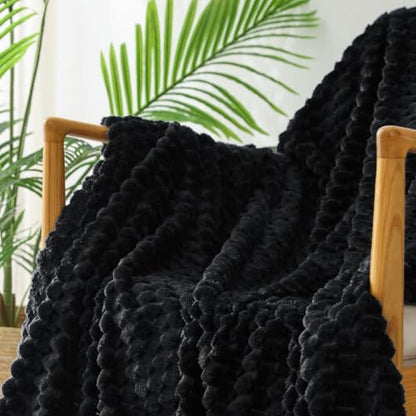 Exclusivo Mezcla 3D Fleece Queen Size Blanket for Bed, Black - color: Black, size: Queen ( 90x90 IN )