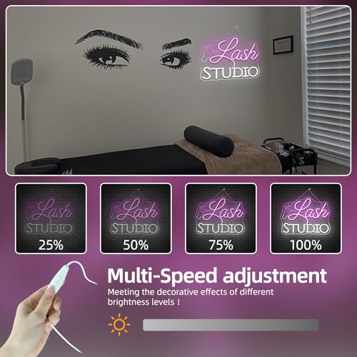 Lash Studio Neon Sign Eyelashes Room Neon Signs Lash Tech Gifts - color: Colorful-A-eyelash