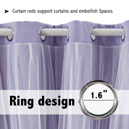 indistar Home Blackout Curtains Double Layer Solid Sheer Grommet Top Window Curtain Panel Pair, 35Wx63L，Lavender - color: Lavender, size: 35"W x 63"L (Pack of 2)